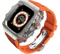 Luxury Watch Case Silicone Watch Band Mod Kit , pour la série 45 mm 44 mm 49 mm , Couverture de montre claire en titanium et fermoir en métal , pour 8/7/6/5/4 / SE MODIFICATION DE MODIFICATION DE