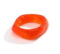 LuxurySP Bracelet jonc carré géométrique transparent en résine et plastique pour femme et adolescente (orange)