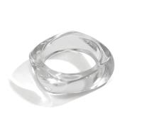 LuxurySP Bracelet jonc épais en acrylique transparent irrégulier grand carré géométrique polygone transparent en résine plastique bonbon bracelet pour femme adolescente fille, taille unique, Alliage,