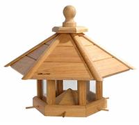Luxus-Vogelhaus 46131e Anflug Grande mangeoire à Oiseaux en chêne avec silo à graines + 6 perchoirs 55 x 62 x 43 cm