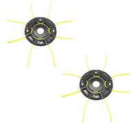Luxuypon Lot de 2 têtes de débroussailleuse pour tondeuse à gazon en fil d'acier massif Roue de jardin Fil Fil Fil Ligne Ligne de scie à gazon Brosse à gazon Tondeuse