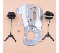 Luxuypon Plaque de pompe à huile, reniflard de réservoir de carburant, kit de bouchon d'huile compatible avec Husq-varna 340 345 350 Jonsered 2150 2145 2141 pièces de tronçonneuse 503875701