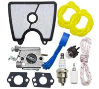 Luxuyvarna Kit d'entretien de carburateur de rechange compatible avec Husqvarna 125B 125BX 125BVX 28cc 2 temps Corde de traction C1Q-W37 Pièce détachée