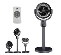 Luxvalu Fan,ColdBlast Adjustable Fan,Portable Rechargeable Usb Table Fans,3 in 1 Adjustable Pedestal & Tabletop Fan with Remote,5 Speeds & 8h Timer,180° Wide-Angle Oscillation,for Home,Office (Black)