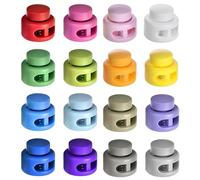 Luxvara 18Pcs Bouchon de Cordon, Bouchon de Cordon en Plastique, Arret De Corde Double Trou, Serrure de Cordons à Ressort, pour Cordons de Serrage, Sac à Dos, Fixer Lacets