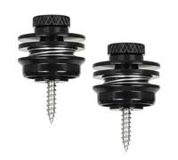 Luxvara 2 Pièces Métal Boutons de Sangle de Guitare Attache Courroie, Boutons de Verrouillage de Sangle de Guitare Strap Locks, Guitar Serrure Attaché Bouton pour Basse Guitares Acoustique (Noir)