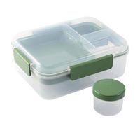 Luxvara Boîte à Bento 1600 ML,Boîte à Déjeuner Enfant Adulte avec Compartiments Bento Étanche Sans BPA Microondes et Lavevaisselle pour École, Travail, PiqueNique, Voyage (Vert)