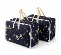 Luxvara Lot de 2 Sacs de Rangement, Sacs de Rangements Étanches, Sac de Déménagement Étanches avec Zip, Sac Demenagement Grand Format pour Couettes Literie Vêtements (Astronaute)