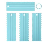 Luxvara Set 4 Pièces Grattoir à Gâteau, Gâteau Plus Lisse, Racloir à Crème, avec Anneau de Rangement, 20.5x7cm, Plastique, pour Décoration Cuisine Moule,Cuisson Outil DIY,Décoration Dessert