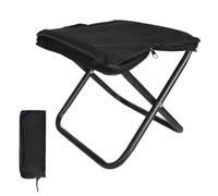 Luxvara Tabouret de Camping Pliable Ultra-Léger (610g) - Siège Pliant Portable pour Pêche, Randonnée & Pique-Nique- Résistant 150 kg - Tissu Oxford (Noir)