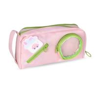 Luxvara Trousse à Crayons, Trousse Kawaii Fille, Trousses à Crayon Grande, Trousses Multifonction Grande Capacité, Sac à Crayons Maquillage en Toile pour École, Bureau ou Maquillage, Rose