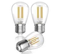 Luxvista 12V Ampoules LED 4W E27 Edison Chaud Blanc 3000K Filament Vintage S14 RV Ampoule Intérieure DC 12V-24V pour RV Paysage, Yacht, Camper, Bateau, Remorque, Non Dimmable (Lot de 3)