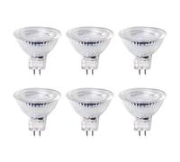 Luxvista 220V LED GU5.3 MR16 LED Blanc Chaud 3000K 5W Spot LED Remplace 50 Watt GU5.3 Projecteur Halogène MR16 Réflecteur Lampe 320LM Angle de Faisceau 25° Non Dimmable (6 pcs)