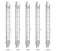 Luxvista 500W R7S 118mm Ampoule Halogène Linéaire, J118 Dimmable Halogène Slim 11000LM Blanc Chaud 2800K pour Lampes de Sol, Plafonniers, 5 Pack