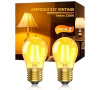 Luxvista Ampoule LED E27 Vintage 2,5W Blanc Chaud 2200K - Ampoule Rétro Edison à Filament G45, Non Dimmable, Lumière Décorative Nostalgique pour Maison, Café, Bar, Restaurant, Hôtel,Lot de 2