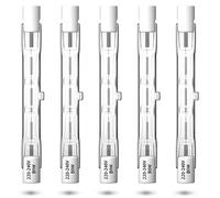 Luxvista Dimmable R7S 78mm 80W Ampoule Halogène Crayon AC220-240V 1390lm J78 Projecteur Halogène Linéaire pour l’éclairage de paysage, sécurité, lampadaire, Lot de 5, Blanc Chaud 2800K