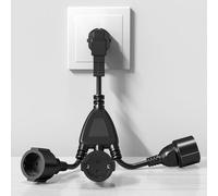 Luxvista Fiche Triple pour Prise,Rallonge électrique 3 en 1,3 en 1 Adaptateur de Prise Distribution à 3 Voies IP44 Protection pour Intérieur et Extérieur,Maison,Voyages,16A/250V/4000W