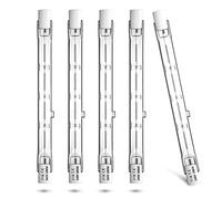 Luxvista Halogène r7s ampoules linéaires 118mm 160w dimmable, ampoules halogènes linéaires 118mm r7s type J j118 r7s ampoules halogènes de sécurité Flood blanc chaud 2700k, pack de 5