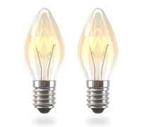Luxvista Lot de 2 ampoules de sel 16 W E14 à intensité variable Blanc chaud 2700 K Ambre C7 pour lampe en cristal de sel 220 V Lampe de réfrigérateur, ampoule veilleuse, micro-ondes, machine à coudre