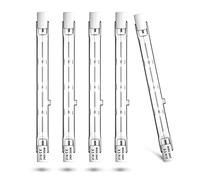 Luxvista R7S 118mm 300W Ampoule Halogène, Dimmable Crayon Blanc Chaud 2800K AC220-240V 5900lm J118 Projecteur Halogène Linéaire pour l’éclairage de paysage, sécurité, lampadaire, Lot de 5