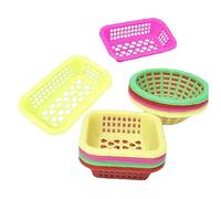 Luxylei 10 pièces Maison de poupée Miniature Jeu de Nourriture Panier de légumes modèle Panier de Rangement Maison de poupée Meubles de Cuisine décor Couleurs aléatoires Formes