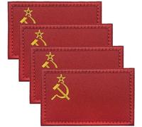 Luxylei 4 Pièces/Ensemble Drapeau De L'union Soviétique Brodé Patch URSS Communiste CCCP Fer sur Coudre sur L'emblème National pour Chapeau Uniforme Militaire