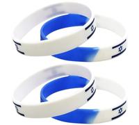 Luxylei 4 Pièces Israël Drapeau National Bracelets Sport Silicone Bracelet Hommes Femmes Élastique Patriotique Israël Bracelets