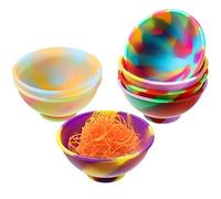 Luxylei 7 Pièces Mini Bols À Pincer en Silicone, Bols De Préparation De Service, Bols À Collation Réutilisables Multicolores Bols À Condiments en Silicone pour Sauce, Noix, Bonbons, Fruits, Apéritif,