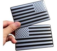 Luxylei Autocollants De Drapeau Américain Américain, 1 Paire, Patriotique À Rayures Noires, Autocollants De Voiture en Métal Plastique, Décoration De Style De Voiture Stéréo 3D