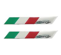 Luxylei Autocollants de Voiture 2 pièces 3D Aluminium Italie Drapeau Voiture carrosserie Autocollants Voiture Moto décor Autocollants Voiture Style Accessoires