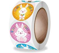 Luxylei Autocollants en Papier Joyeuses Pâques, 500 Pièces, Étiquettes Autocollantes pour De Fête De Pâques, Œufs De Pâques, Cartes, Scrapbooking, Décoration D'enveloppes