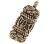 Luxylei Bouteille De Bouddha Creuse en Laiton, Cylindre Sutra Pendentif, Porte-clés Fait À Main, Boîte Vintage, Conteneur De Bouteille, Porte-clés, Étui