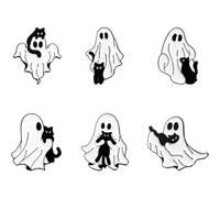 Luxylei Broches Gothiques pour Halloween, 6 Pièces, Épingles Décoratives, Badges À Revers Amusants, Accessoire De Costume d'halloween pour Vestes À Dos