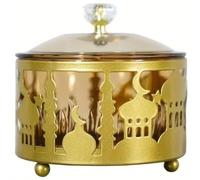 Luxylei Château en Métal Musulman du Moyen-, Plateau À Fruits en Plastique, Noix De, Plateau À Thé, Collations À Maison, Bol De Fruits Secs avec Couvercle