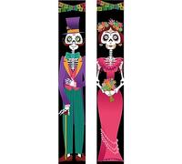 Luxylei Décorations d'halloween Intérieures Dia De Los Muertos pour Porche, Bannières Décoratives pour Le Jour des Morts du Mexique, Bannière Murale Extérieure, Porte, Ornements De Fête