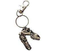Luxylei Dinosaure T-Rex Pendentif Porte-clés Vintage en Acier Inoxydable Dinosaure Crâne Porte-clés avec Fermoir Homard Cadeau pour Hommes Garçons
