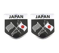 Luxylei Drapeau Japonais Voiture Autocollant décalcomanies 2 pièces 3D Aluminium Corps Autocollant Voiture Moto décor Autocollant Voiture Style Accessoires
