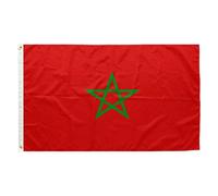 Luxylei Drapeau Marocain 90x150cm Résistant aux UV - Drapeau National Maroc en Polyester - Bannière pour Intérieur Extérieur