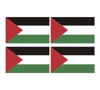 Luxylei Drapeau Palestinien Autocollants Voiture - 4 Pièces - Rouge, Blanc, Vert - 14 x 8 cm - Intérieur Extérieur