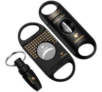 Luxylei Ensemble Coupe-Cigare V en Acier Inoxydable, Ciseaux À Cigares À Double Lame, Accessoires, Ciseaux À Cigares, Guillotine, Outil De Coupe De Cigares De Portable