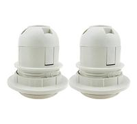 Luxylei ES E27 M10 Vis Ampoule Support De Lampe 2 Pièces en Plastique Pendentif Douille Abat-Jour Collier éclairage Accessoires Blanc/Noir