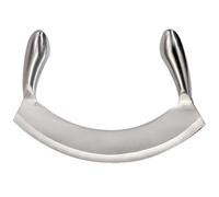 Luxylei Hachoir À Herbes Mezzaluna avec Poignée Couteau Hachoir Double Lame en Acier Inoxydable Hachoir Mezzaluna Hachoir À Herbes Planche À Salade Hachoir À Salade