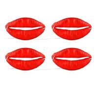 Luxylei Halloween Saucisse Bouche Ornement 4 pièces drôle lèvres Rouges Halloween blagues Accessoires pour Mascarade Cosplay fête Fournitures