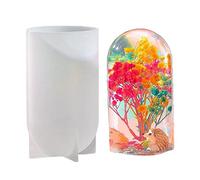 Luxylei Moule en résine époxy Cristal Bricolage LED veilleuse Ornement Support de Lampe sphérique Moule en Silicone cylindrique