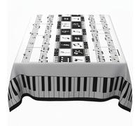 Luxylei Nappe Imprimée Notes De Piano, Décoration De Table Musicale, Nappe Rectangulaire Lavable, Idéale pour Les Réseaux Sociaux, pour Cuisine Salle À Manger.