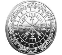 Luxylei Pièce De Monnaie Nordique Viking Mjolnir, Boussole Viking, Marteau De Thor, Mythologie Nordique, Vegvisir
