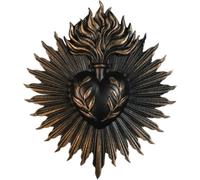 Luxylei Plaque Murale Sacré-cœur, Boîte en Forme De Cœur, Support De Prière Ex-voto, Statue Gothique, Sculpture Murale Suspendue pour Entrée De Porche D'hôtel