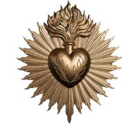 Luxylei Plaque Murale Sacré-cœur, Boîte en Forme De Cœur, Support De Prière Ex-voto, Statue Gothique, Sculpture Murale Suspendue pour Entrée De Porche D'hôtel