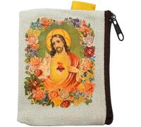 Luxylei Pochette À Chapelet Catholique, Porte-Bijoux, Porte-Monnaie, Porte-Chapelet pour Chapelet, Pochette en Tissu À Fermeture Éclair Saint-Patrick