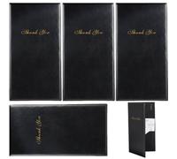 Luxylei Porte-Billets De Restaurant en Cuir, 4 Pièces, Porte-Carte De Contrôle des Invités avec Porte-Menu À Impression Dorée pour Café Bar